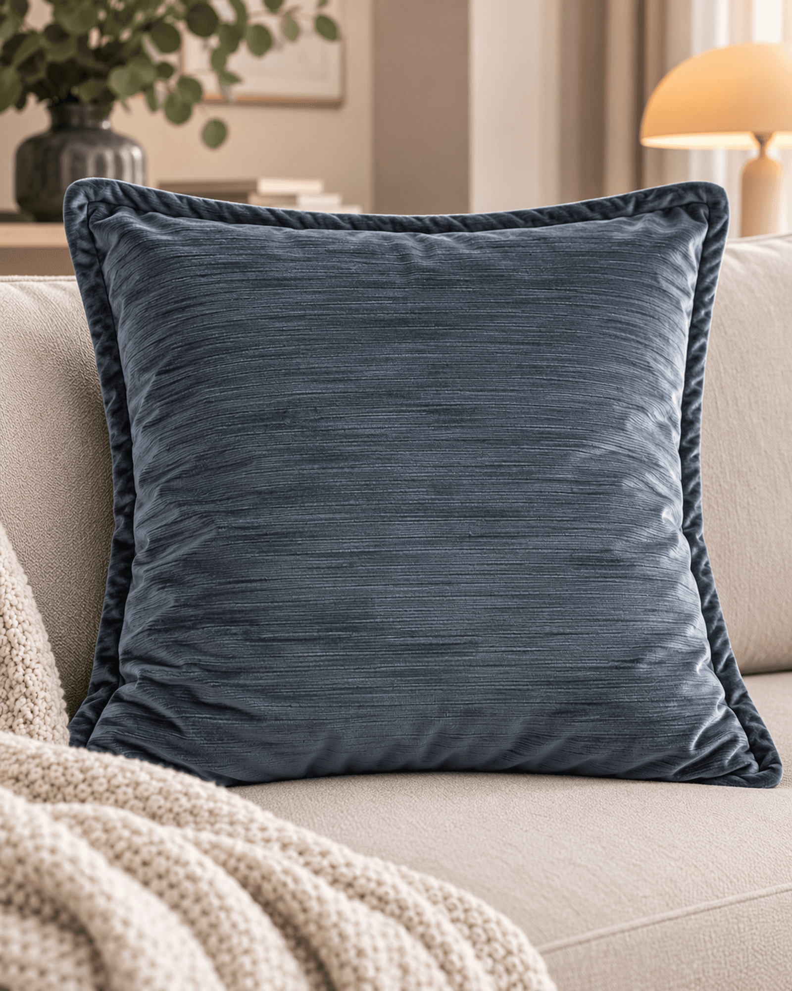 Gilda – Fodera cuscino arredo in velluto 50×50 cm – Grigio scuro
