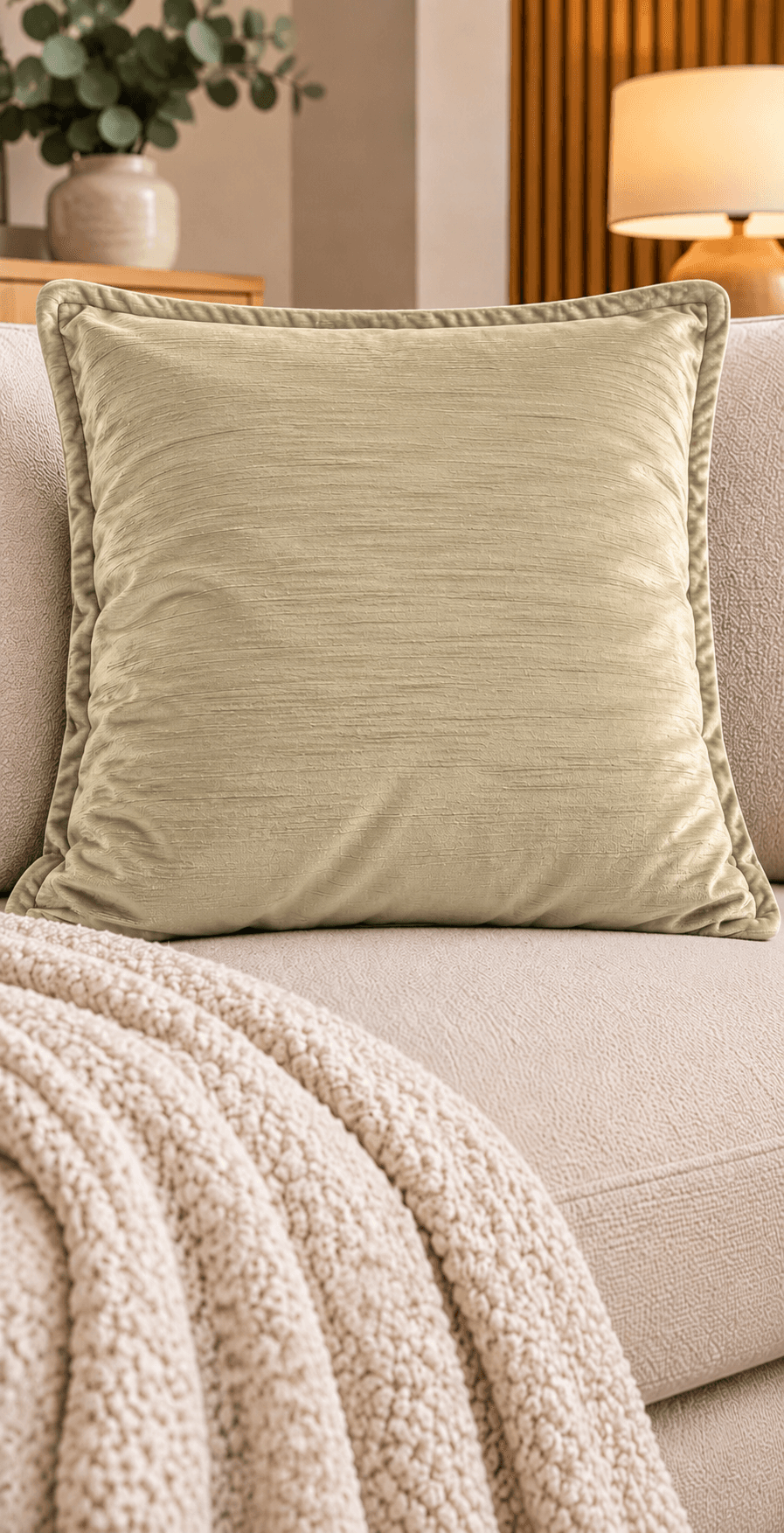 Gilda – Fodera cuscino arredo in velluto 50×50 cm – Beige